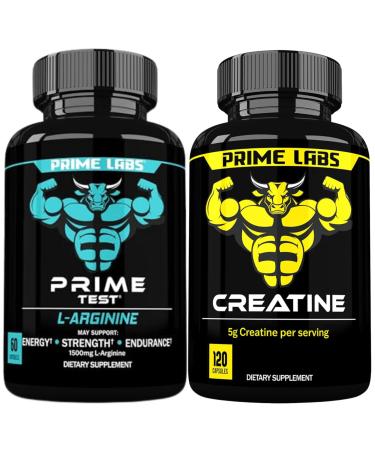 Prime Labs L Arginine (60 ct) + Creatine Capsules (120 ct)