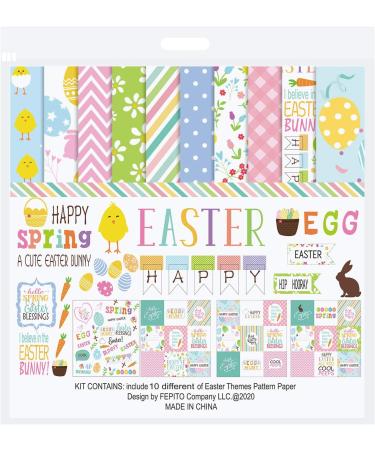 FEPITO Easter Day Pattern Paper Set - 30 Sheets A4 Size Double Sided Decorative Paper for Card Making and Scrapbook Decoration - 10 Patterns Included - Buy Online on GoSupps.com