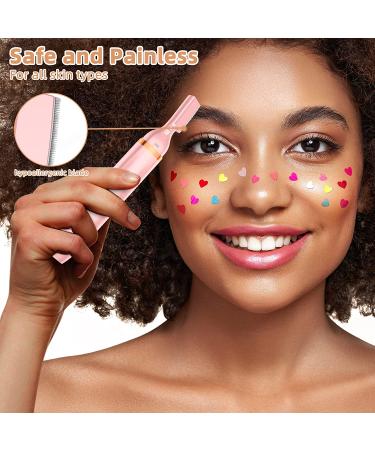 Pink Electric Eyebrow Trimmer & Hair Remover - Painless Cordless Razor for Face, Lips & Bikini - Buy Online on GoSupps.com