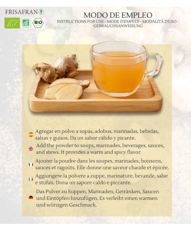 Frisafran Organic Ground Ginger Powder 200g | Premium Dried Ginger Spice for Health & Flavor - Buy Online on GoSupps.com