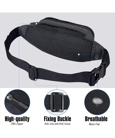 WATERFLY Fanny Pack Waist Bag | Small Hip Pouch for Running & Hiking | Unisex Black Fanny Pack Beltbag | Slim & Fashionable Bumbag for Jogging | Water Resistant - Buy Online on GoSupps.com