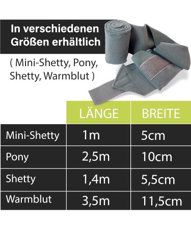 Fleece Bandages for Horses - Velcro Fastener 4-Pack with Storage Bag | Ideal for Shetland Ponies (Gray) - Buy Online on GoSupps.com