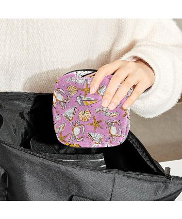 Starfish Seashell Pattern Menstrual Cup & Pad Storage Pouch - Portable Feminine Hygiene Bag (Color 3) - Buy Online on GoSupps.com