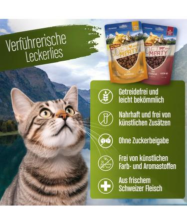 Delibest Soft Meatys Cat Treats - Swiss Beef Cereal-Free Semi-Damp Easy Digestible Allergy-Friendly 100g - Buy Online on GoSupps.com