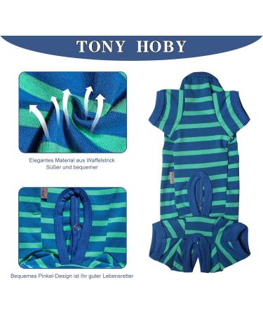 Tony Hoby Shirts for Dogs | Soft & Breathable Dog T-Shirt - Striped Suit for Small Medium & Large Boys (Dark Blue L) - Buy Online on GoSupps.com
