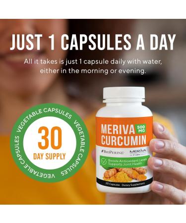 NERVE RENEW Meriva Curcumin with Black Pepper and Bioperine - Antioxidant Boost Nerve Support Supplement - 30 Capsules 30 Count (Pack of 1) - Buy Online on GoSupps.com
