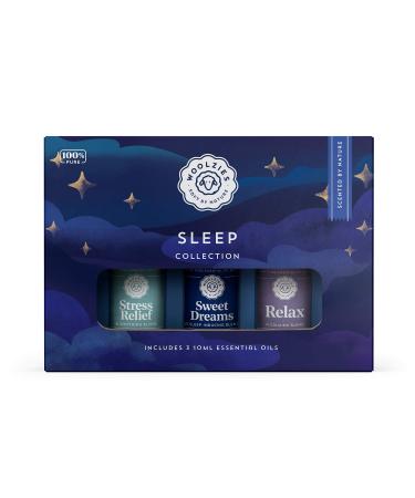 Woolzies Sleep Collection Essential Oil Blend Set | Incl. Sweet Dreams, Relax, & Stres Relief Oils |