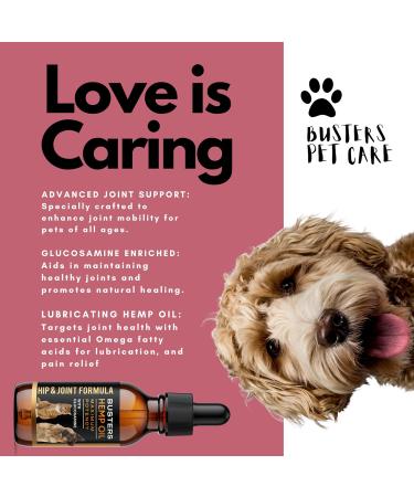 Buy Busters Hip and Joint Hemp Oil Formula for Dogs | Glucosamine Enriched Pain Relief & Mobility Support for Pets - Buy Online on GoSupps.com