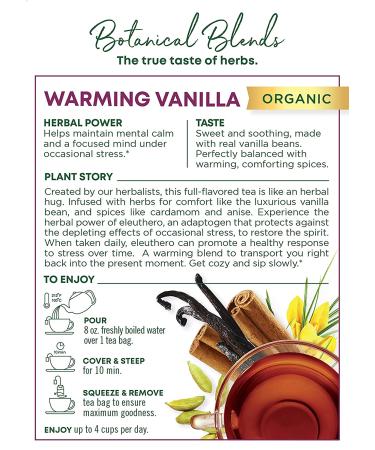 Traditional Medicinals Organic Warming Vanilla Tea - Caffeine Free, 14 Wrapped Bags - Buy Online on GoSupps.com