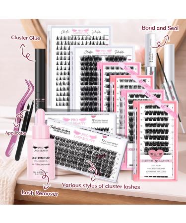 PRO Lash Clusters 72 Pcs 3D Effect DIY Lash Extension 8-16mm Volume Wispy Lashes - Adore 3D Fluffy D-8-16 Mix - Buy Online on GoSupps.com