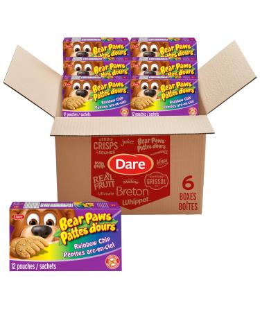 Bear Paws Rainbow Chip Cookies (Pack of 6) - Soft Cookie Snack Packs Family Size Peanut Free School Snacks 6x480g 72 pouches Rainbow Chip Pack of 6x480g (72 Pouches)