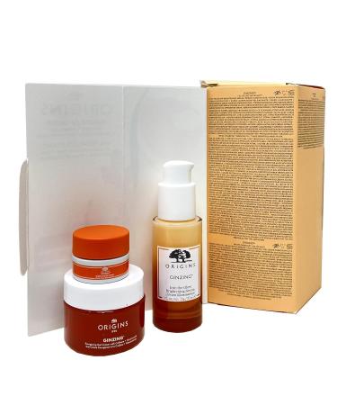 Origins Plenty Of Glow Ginzing Essentials Set | Brightening Serum Eye Cream & Face Cream | Boost Glow & Retexturize - Shop Internationally - Buy Online on GoSupps.com