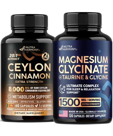 NUTRAHARMONY Ceylon Cinnamon & Magnesium Glycinate with Glycine Capsules