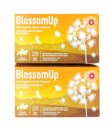 Blossomup drinking powder in hay fever and pollen allergy (ginger) 2 pack for 8 weeks - dietary supplements with a refreshing taste - made in Switzerland Ginger 150 g (2 pack)