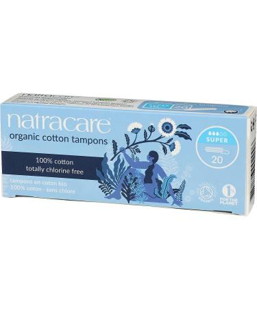 Natracare Super Organic Cotton Tampons - 20 Count, Non-Applicator, Chlorine Free, Biodegradable & Compostable - Buy Online on GoSupps.com