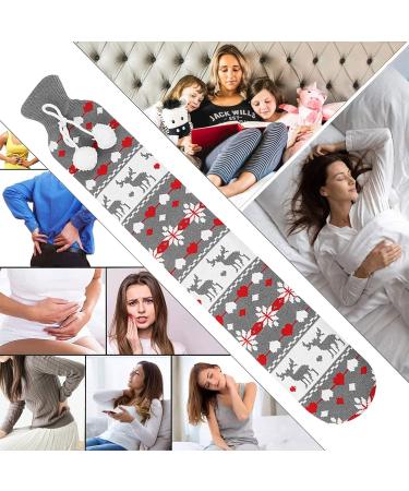 Abnaok Long Hot Water Bottle with Soft Cover - Natural Rubber Neck Warmer for Shoulder, Leg, and Body - Hot Water Bottle with Cover for Ultimate Comfort - Buy Online on GoSupps.com
