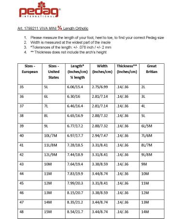 Pedag Viva Mini Orthotic - Semi-Rigid Arch Support & Metatarsal/Heel Pad - Tan Leather - Size US W12/M9/EU42 - Buy Online on GoSupps.com