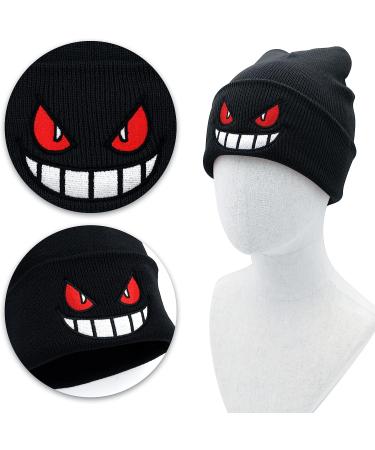 Ohjijinn Anime Beanie Knit Hat | Funny Winter Skiing Slouchy Cap for Men and Women | Soft and Warm Headwear in Black - Buy Online on GoSupps.com