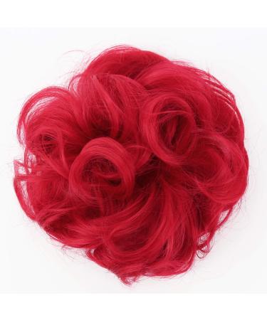 CAISHA by PRETTYSHOP Large Hairpiece Scrunchy Instant Updo Curly Messy Bun Red G28E red #113B G28E