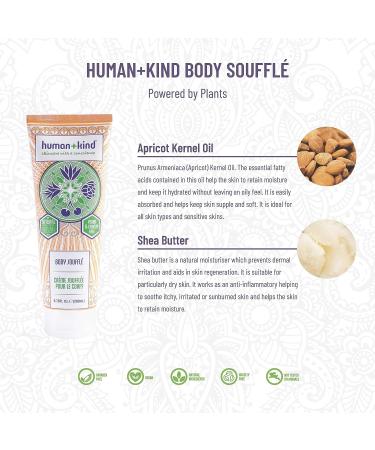 Human+Kind Body Souffle - Lightweight Cream Moisturizer for Dry & Eczema-Prone Skin - Natural Vegan Skincare - 16.9 oz - Buy Online on GoSupps.com
