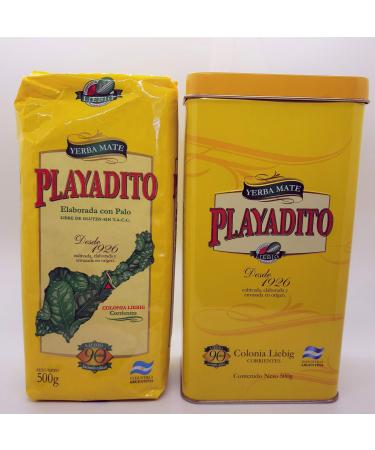 Yerba Mate Playadito 500g with a Dispensing Tin with Spout