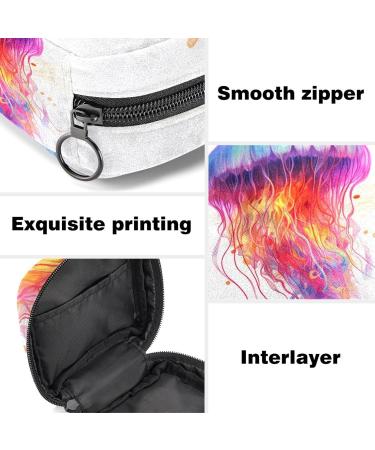 HomeDecorZone Portable Period Kit Bag for Girls - Jellyfish Multicoloured | Pads and Tampons Pouch with Zipper - Buy Online on GoSupps.com