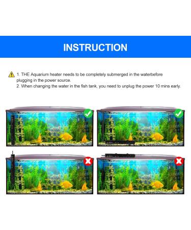Podazz Aquarium Heater 100W - Immersion Heating for Fish & Turtles Quartz Glass Adjustable Temperature Controller - Buy Online on GoSupps.com
