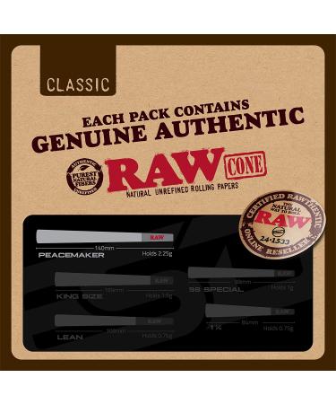 RAW Peacemaker Cones Classic 27 Pack - Larger than King Size | All Natural Vegan Friendly 27 Count | Pre Rolled Convenience - Buy Online on GoSupps.com