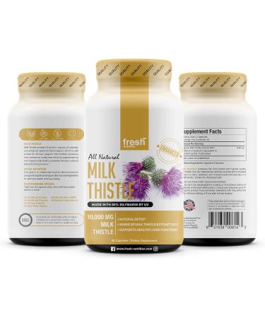 Fresh Nutrition Milk Thistle Capsules (10 000mg) 120 Count (Pack of 1) - Buy Online on GoSupps.com