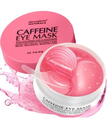 Under Eye Patches for Dark Circles: Caffeine Gel Masks for Puffiness Undereye Bags Wrinkles - Instant Brightening Moisturizing Skin Treatment Pads - Gift for Mom Traveler Night Worker 30 Pairs (Rose)