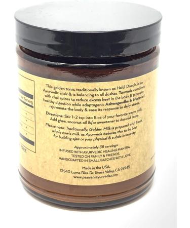 PAAVANI Ayurveda Golden Milk - Made in USA - Ayurvedic Turmeric & Ashwagandha Blend - Powdered Supplement - Haldi Doodh - 100% Organic - 38 Servings - Buy Online on GoSupps.com
