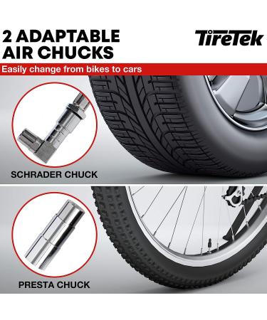 TireTek Mountain Bike Presta Tire Pressure Gauge - 60 PSI with Glow Dial, Interchangeable Valve, Storage Pouch - Buy Online on GoSupps.com