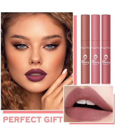 IONSGAKO Matte Nude Lipstick Set - Long Lasting, Waterproof Lip Stain for Women & Girls - 3PCS Velvet Nude Lip Gloss - Non-Drying & Non-Fading Formula - Buy Online on GoSupps.com