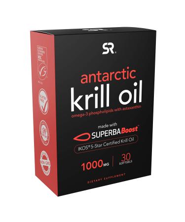 Sports Research SUPERBA Boost Antarctic Krill Oil with Astaxanthin 1000 mg 30 Softgels