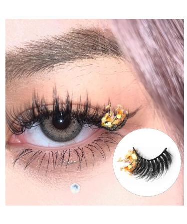 4 PCS Halloween False Lashes - Fluffy Glitter 6D Eyelashes for Cosplay & Drag Queen Makeup - Buy Online on GoSupps.com