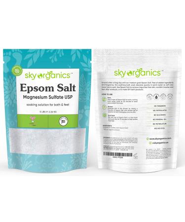 Sky Organics Epsom Salt 5 lbs - Soothe, Refresh & Relax Your Body - Buy Online on GoSupps.com