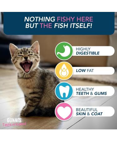 Gunnis Cod Mini Morsel Natural Cat Treats - 100% Pure Icelandic White Fish Healthy Cat Treats. Hypoallergenic Omega Rich Low Fat Sustainably Sourced Cat Snacks. No Additives or Fillers. 42.5g 42.5 g (Pack of 1) Cod Mini Morsel - Buy Online on GoSupps.com