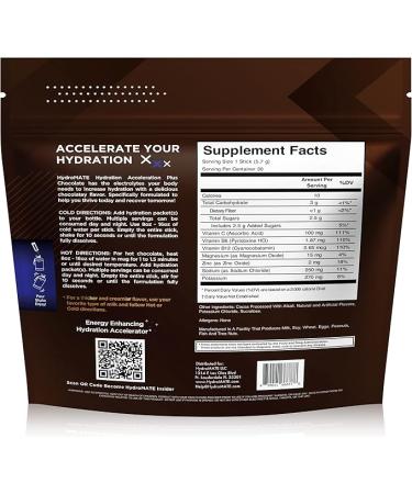 NatureWorks HydroMATE Electrolyte Powder Packets Drink Mix Low Sugar Hydration Accelerator Fast Recovery with Vitamin C Chocolate 30 Count - Buy Online on GoSupps.com