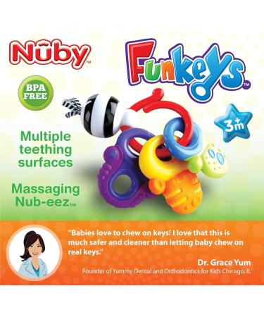 Nuby Fun Keys Teether Ring - Soothing Baby Teething Toy - Buy Online on GoSupps.com