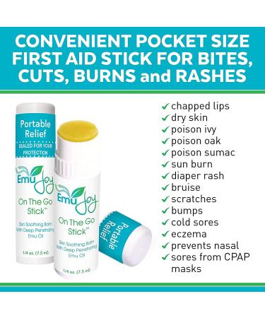 On The Go Handy First Aid Stick | Bug Bite Relief for Bees, Wasps, Spiders, Mosquitoes | Soothes Chapped Skin, Scratches, Burns | 0.25 Ounce Stick (Pack of 1) - Buy Online on GoSupps.com
