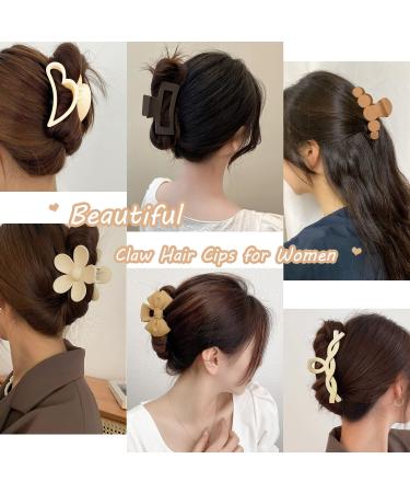 6Pcs Medium Hair Claw Clips for Thick Thin Fine Long Hair Large Cute Neutral Matte Non Slip Hair Clips Strong Hold for Women Girls(6 Pack) 6PCS Mixed - A - Buy Online on GoSupps.com