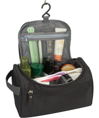 Hanging Travel Toiletry Bag for Men and Women - Black Dopp Kit/Shaving Wash Bag - Makeup/Cosmetic Organizer - Buy Online on GoSupps.com