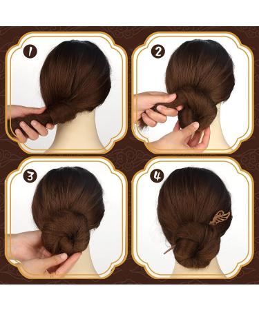 8-Piece Retro Wooden Hair Sticks Set - Handmade Chinese Vintage Hair Chopsticks - Brown Sandalwood Hairpin for Women - Bun Chignon Holder - Hair Accessories (Retro Style) - Buy Online on GoSupps.com