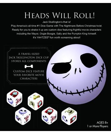 Disney Nightmare Before Christmas Yahtzee Dice Game | Jack Skellington Collectible Toy | Family & Travel Game - Buy Online on GoSupps.com