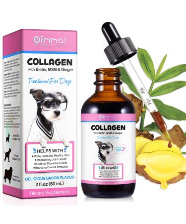 Collagen for Dogs Liquid Collagen for Dogs Dog Collagen-Skin and Coat Supplement for Dogs Collagen Dog Bacon Flavor-2 fl oz