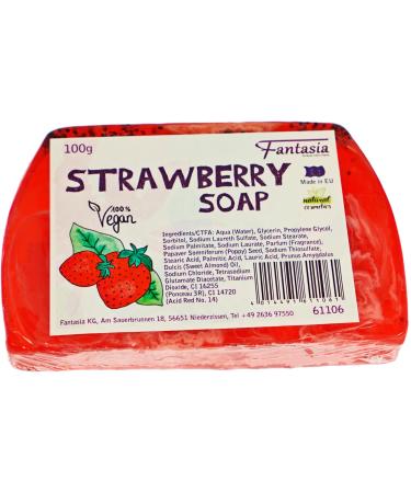 Fantasia Solid soap: 100g hand soap with a delicate strawberry scent - Vegan soap - Handmade soap - Handcrafted soap - Vegan soap from Fantasia