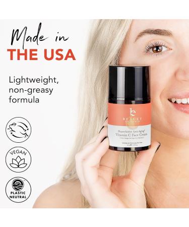 Beauty by Earth Vitamin C Face Cream - USA Made Organic Skin Brightening & Anti-Aging Moisturizer with Antioxidants | Discoloration Correcting Airless Pump - Buy Online on GoSupps.com