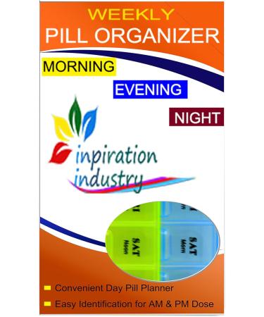 Inspirations 7-Day AM/PM Pill Organizer Box | Larger Compartments for Bigger Pills | 21 Compartments with Snap Lids - International Shipping Available - Buy Online on GoSupps.com