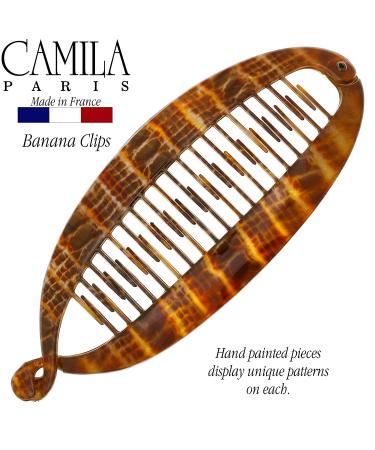 Camila Paris CP3097 Large Banana Clip Hair Comb - 7 Inch Flexible Clip for Thick Hair, Brown - Made in France - Buy Online on GoSupps.com