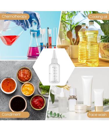 ASTER 6 Pack Hair Oil Applicator Bottle 2 Ounce Refillable Hair Dye Bottle Empty Plastic Oil Bottle for Hair with Ratio Graduated Scale Opossum Hair Oil Applicator with Twist Top Cap White - Buy Online on GoSupps.com